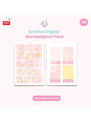 Archivo Digital - Marcapáginas floral- Diseño 98