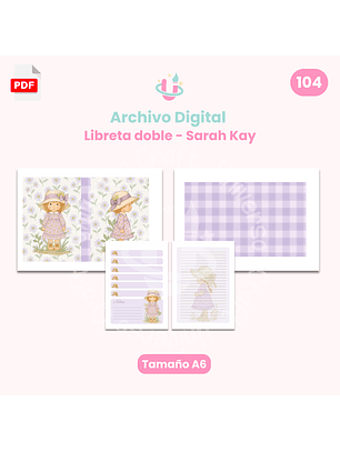 Archivo Digital - Libreta Doble A6 Sarah Kay - Diseño 104