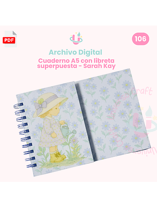 Archivo Digital - Cuaderno A5 con Libreta Superpuesta Sarah Kay - Diseño 106