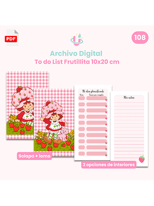 Archivo Digital - To do List con Solapa - Frutillita Rosita Fresita - Diseño 108