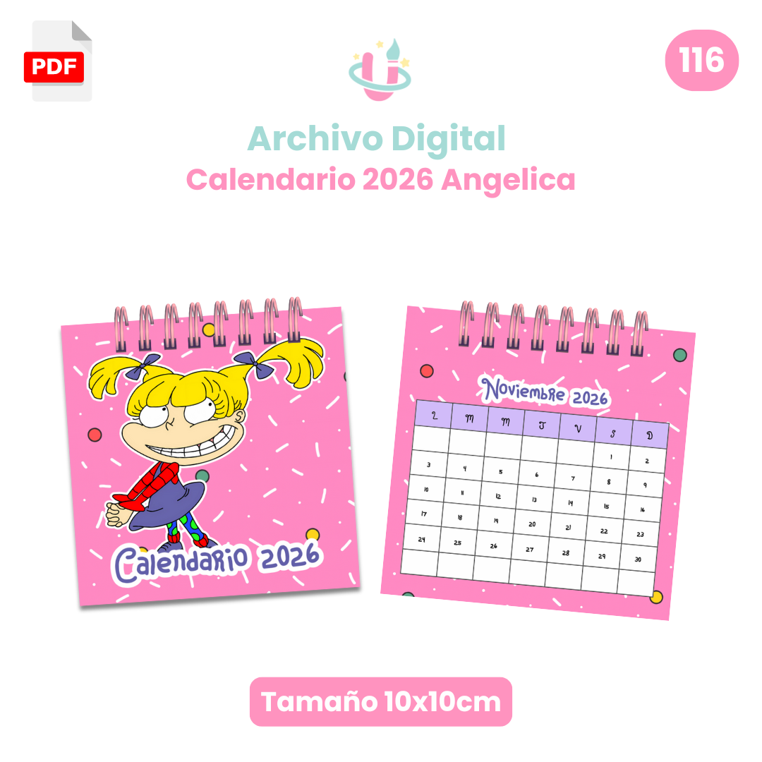 Archivo Digital - Calendario de Escritorio Angelica 2026 10x10cm - Diseño 116 1