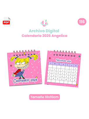 Archivo Digital - Calendario de Escritorio Angelica 2026 10x10cm - Diseño 116