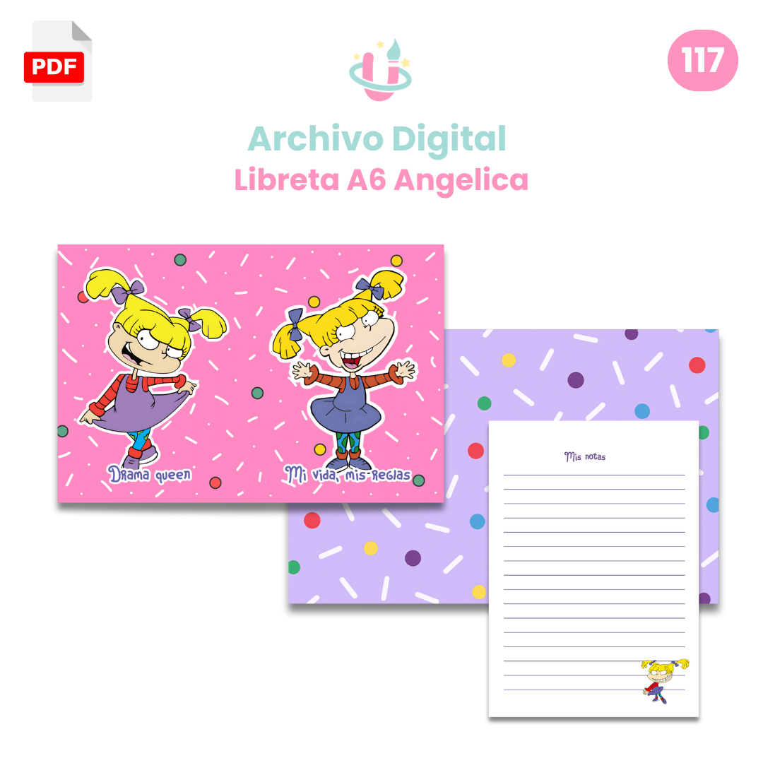 Archivo Digital PDF - Libreta Angelica Tamaño A6 - Diseño 117 1