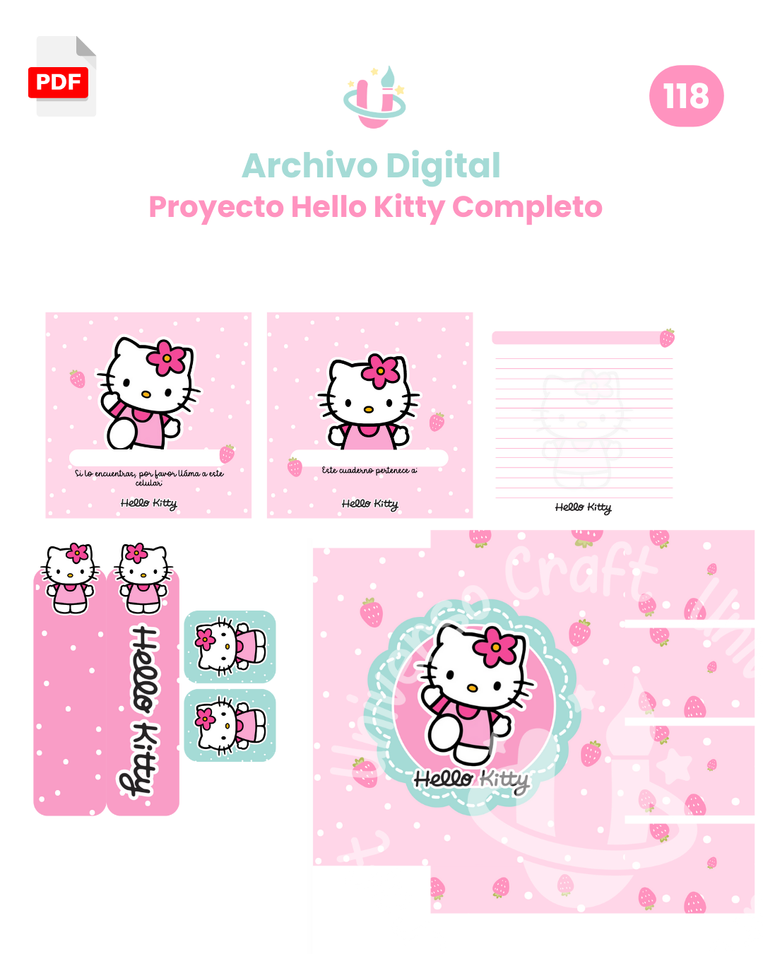 Archivo Digital PDF - Proyecto Hello Kitty Completo - Diseño 118 1