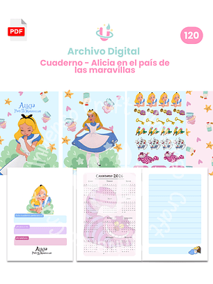 Archivo Digital PDF - Cuaderno Alicia A5 - Diseño 120