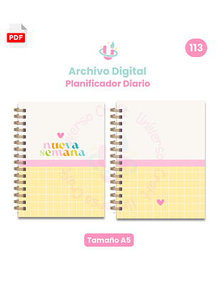 Archivo Digital - Planificador Semanal A5 + Portadas Tamaño A5 - 113