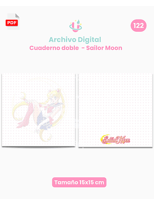 Archivo Digital - Cuaderno doble 15x15 Sailor Moon - Diseño 122