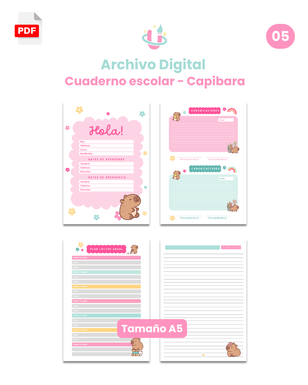 Archivo Digital - Proyecto Libreta de Comunicaciones Capibara A5 - Diseño 05 2