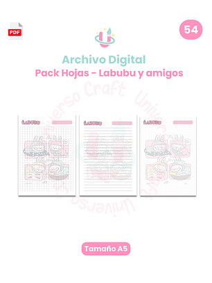 Archivo Digital - Pack Interiores Labubu A5- Diseño N°54