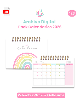 Archivo Digital - Pack Calendarios 2026 - Diseño 123