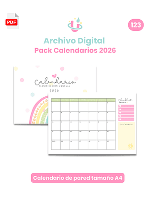 Archivo Digital - Pack Calendarios 2026 - Diseño 123