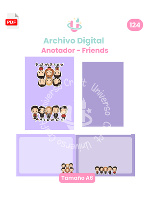 Archivo Digital PDF - Anotador A6 Friends - Diseño 124