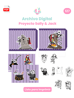 Archivo Digital PDF - Proyecto Halloween Sally & Jack - Diseño 127