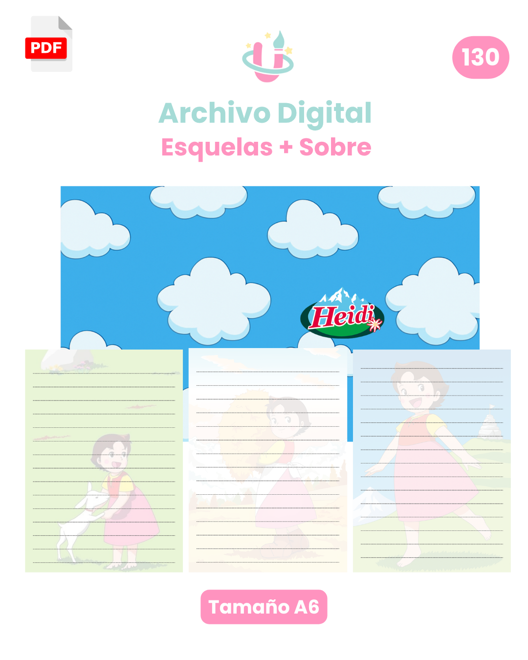 Archivo Digital PDF - Esquelas + Sobre Heidy A6 - 130 1