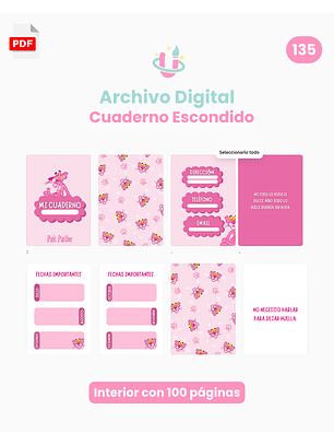 Archivo Digital PDF - Cuaderno Escondido Pantera Rosa Pink Panther - 135