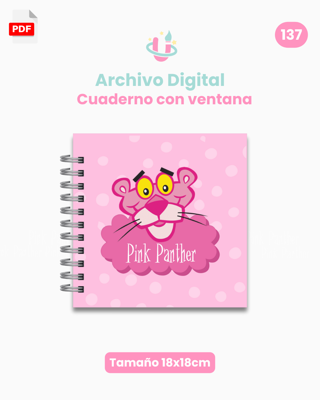 Archivo Digital PDF - Cuaderno con ventana Pantera Rosa Pink Panther - 137 1