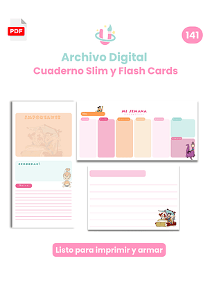 Archivo Digital PDF - Cuaderno Slim y Flash Cards Los Picapiedras The Flintstones - Diseño 141