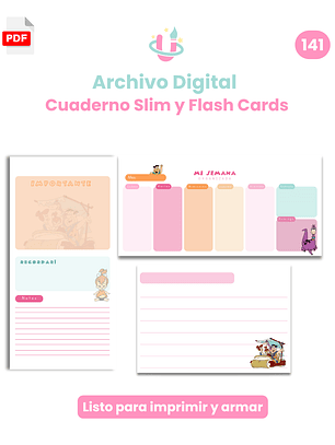 Archivo Digital PDF - Cuaderno Slim y Flash Cards Los Picapiedras The Flintstones - Diseño 141