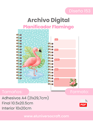 Archivo Digital - Planificador semanal Flamingo- Diseño 153