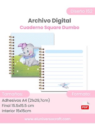 Archivo Digital - Cuaderno Square Dumbo - Diseño 152