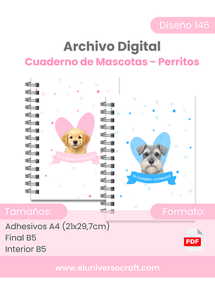 Archivo Digital PDF – Proyecto Cuaderno de Mascotas B5 (Perritos) -Diseño 146