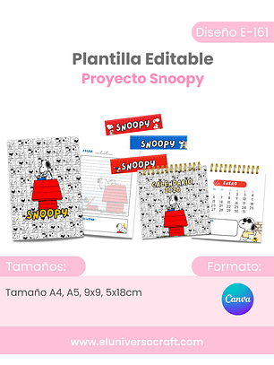 Plantilla Editable en Canva - Proyecto Snoopy E-61