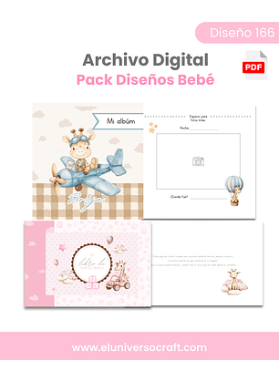 Archivo Digital PDF - Pack Album Bebe - Diseño 166