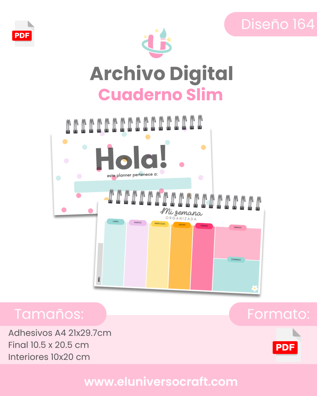 Archivo Digital PDF - Planificador 10x20 cm - Acá nadie se rinde - Diseño 164 2