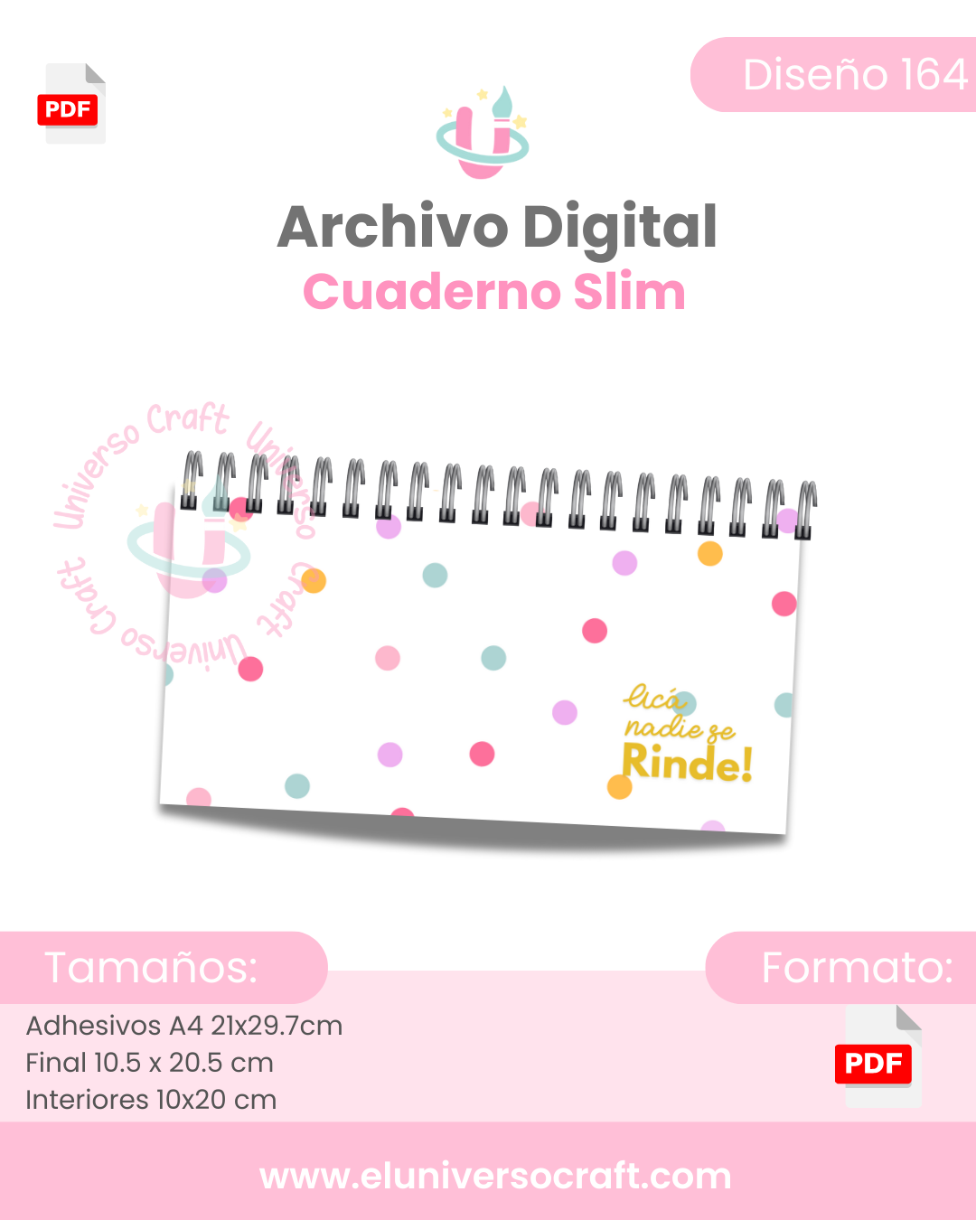 Archivo Digital PDF - Planificador 10x20 cm - Acá nadie se rinde - Diseño 164 1