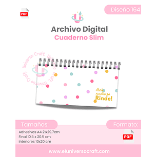 Archivo Digital PDF - Planificador 10x20 cm - Acá nadie se rinde - Diseño 164