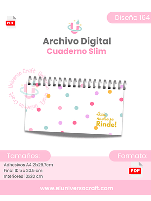 Archivo Digital PDF - Planificador 10x20 cm - Acá nadie se rinde - Diseño 164