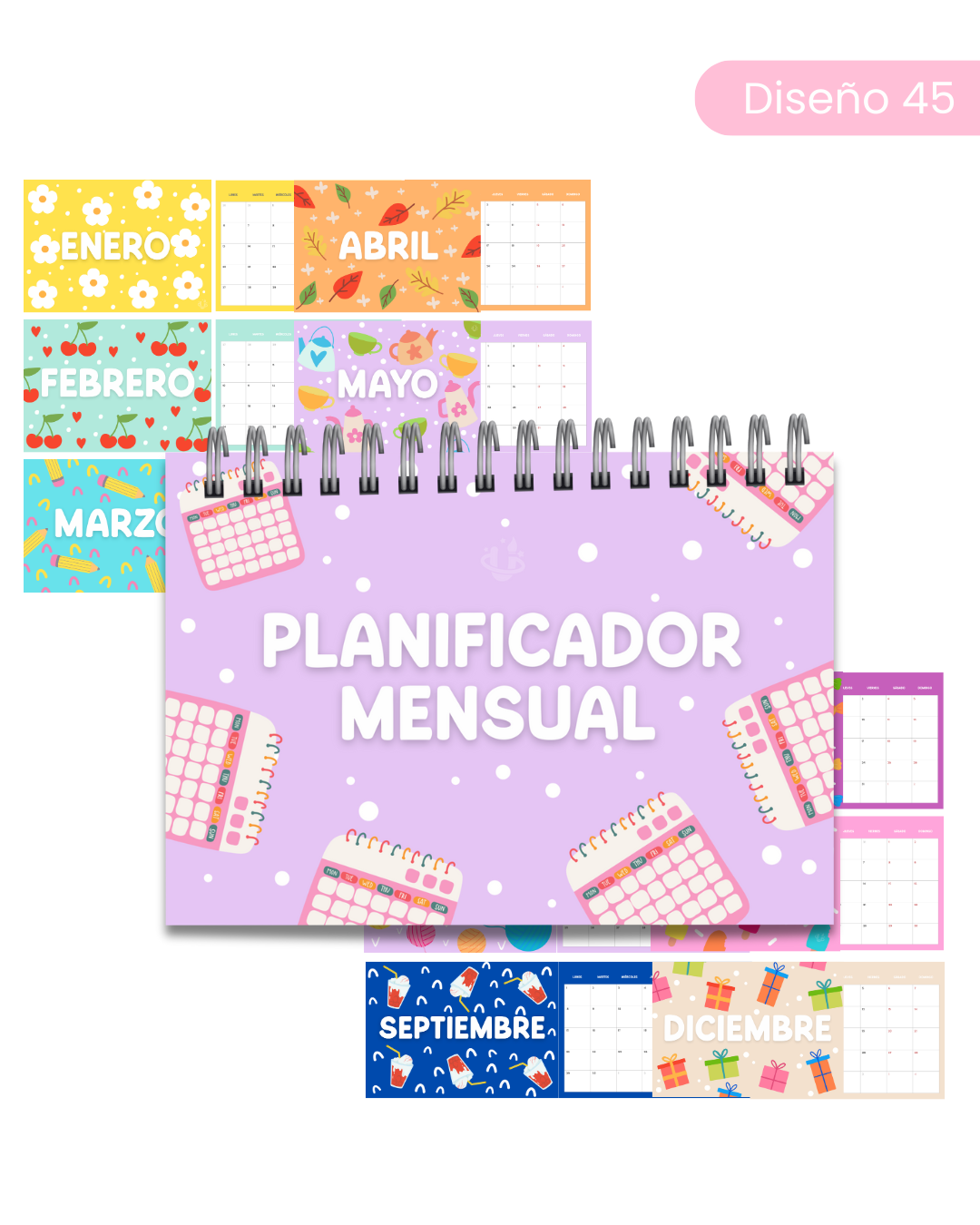 Archivo Digital - Planificador Mensual sin fecha A4 - Diseño 45 1