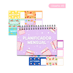 Archivo Digital PDF - Planificador Mensual sin fecha A4 - Diseño 45