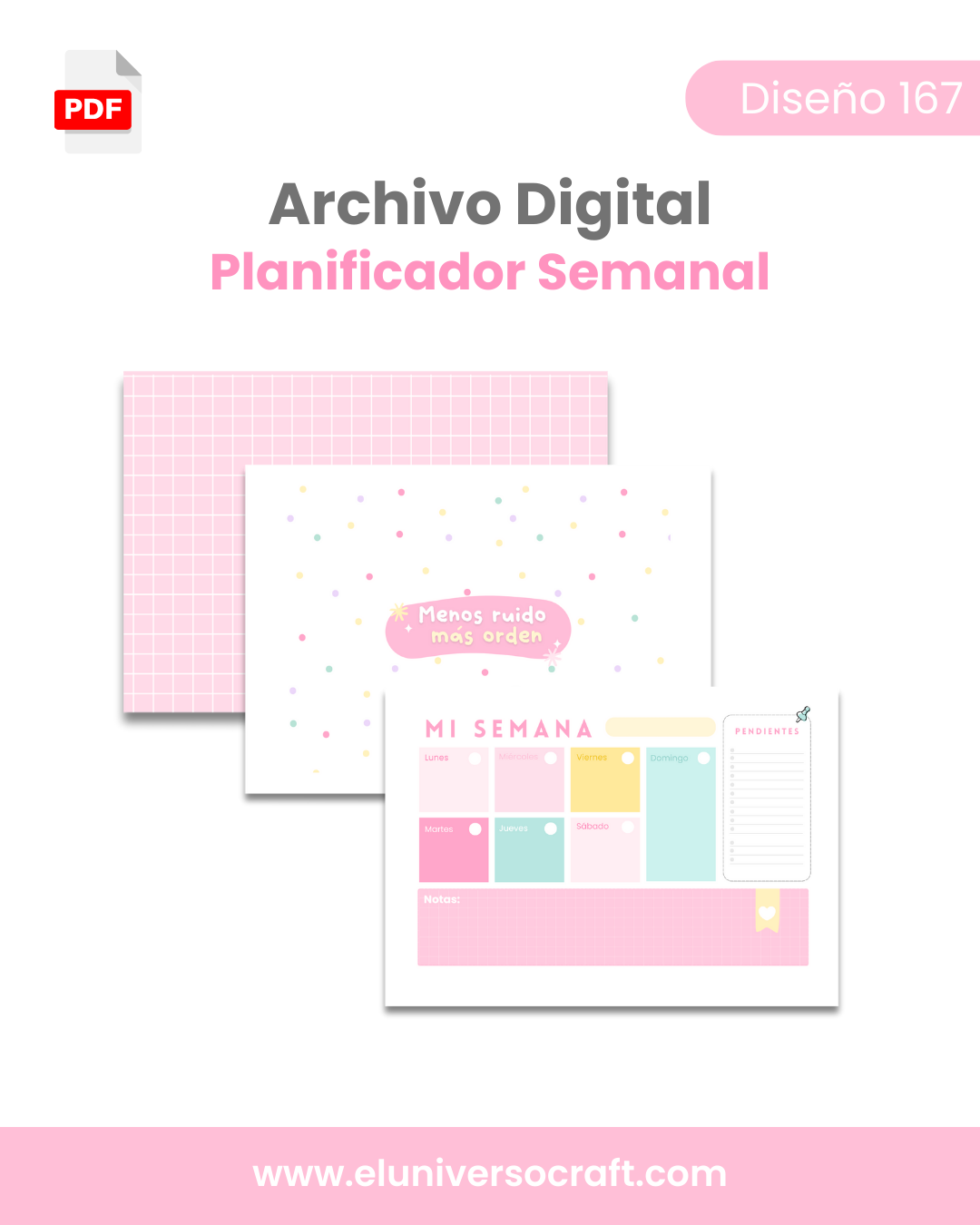 Archivo Digital PDF - Planificador menos ruido, más orden A5 - Diseño 167 1