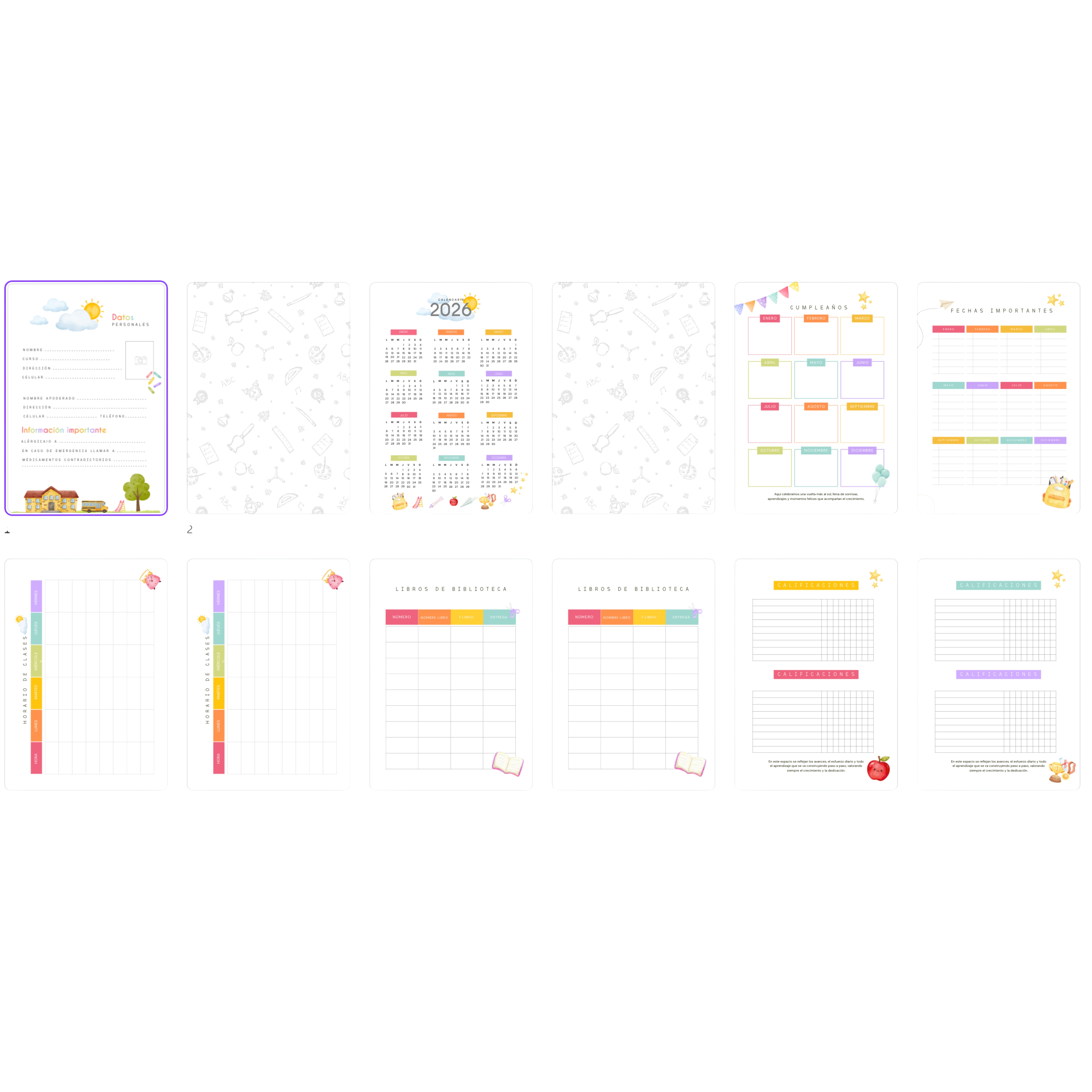 Archivo Digital PDF - Cuaderno escolar unisex A5 - Diseño 170 2