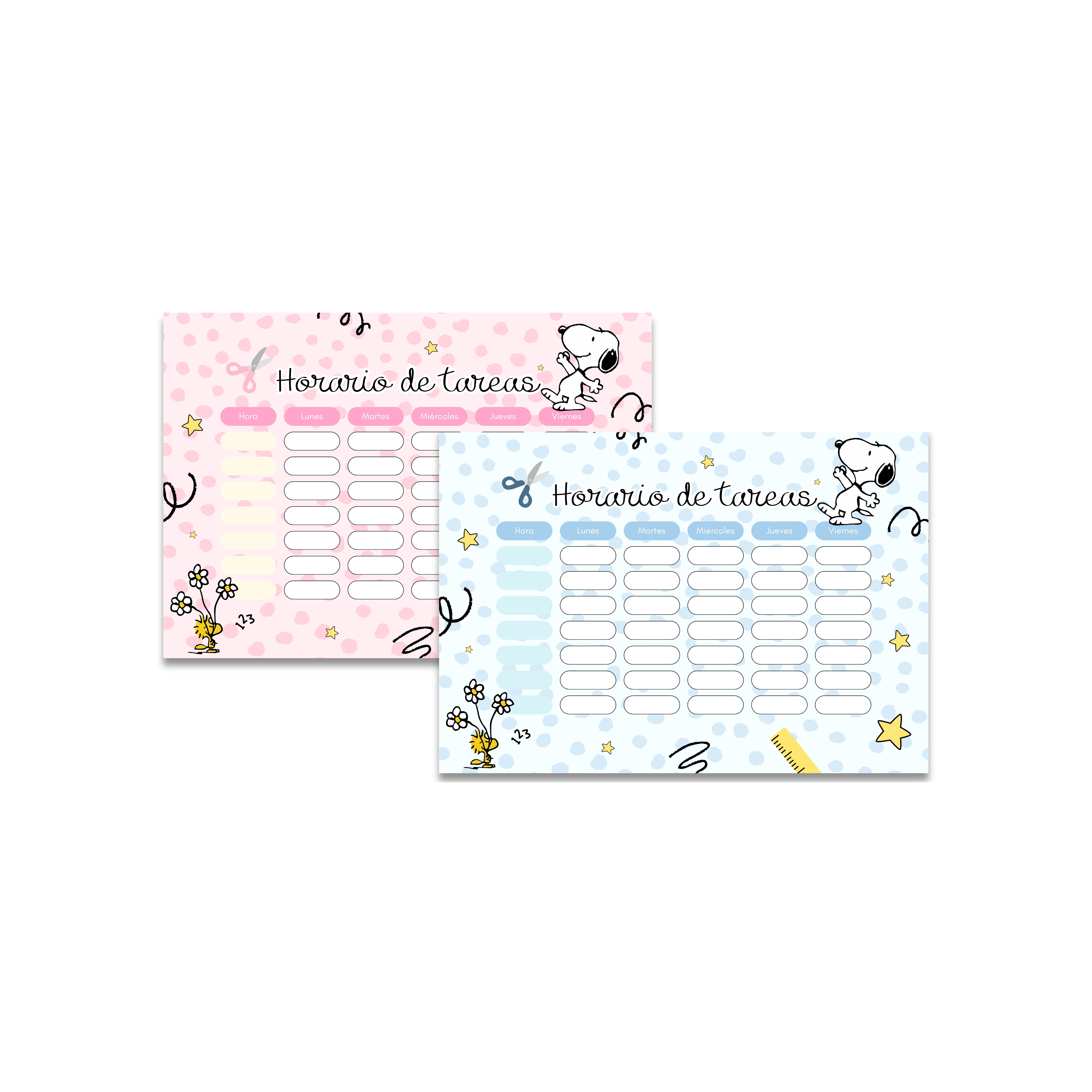 Archivo Digital PDF - Horarios A4 Snoopy - Diseño 160 2