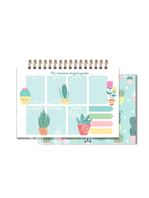 Archivo Digital PNG - Proyecto Planificador Semanal A5 Cactus  - Diseño 03