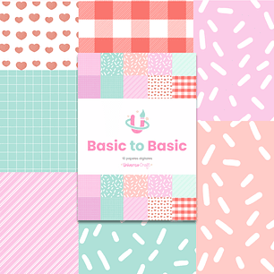 Colección Digital PDF - Basic to Basic - 10 Papeles Estampados Descargables - Diseño 85