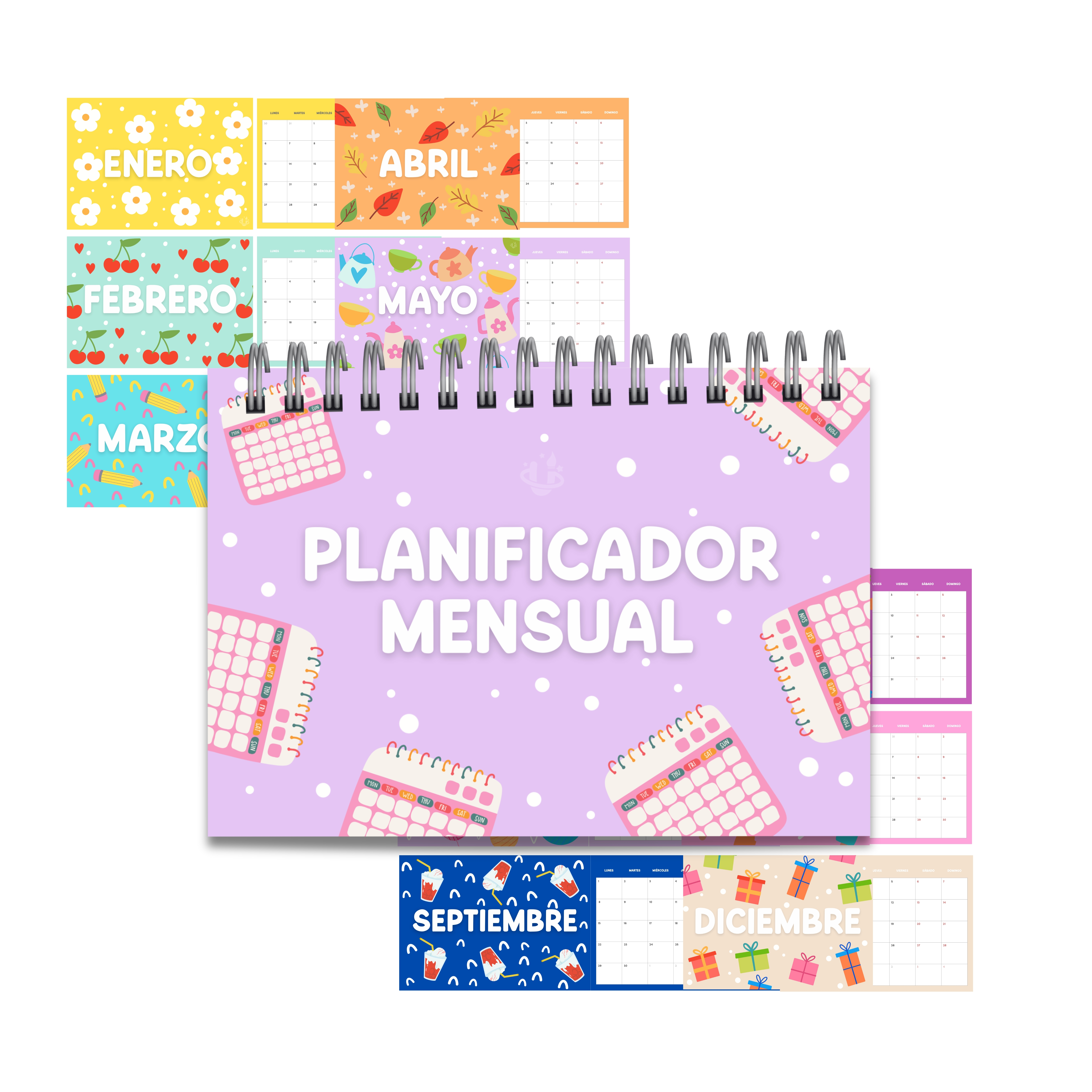 Archivo Digital PDF - Planificador Mensual sin fecha A4 - Diseño 45 1