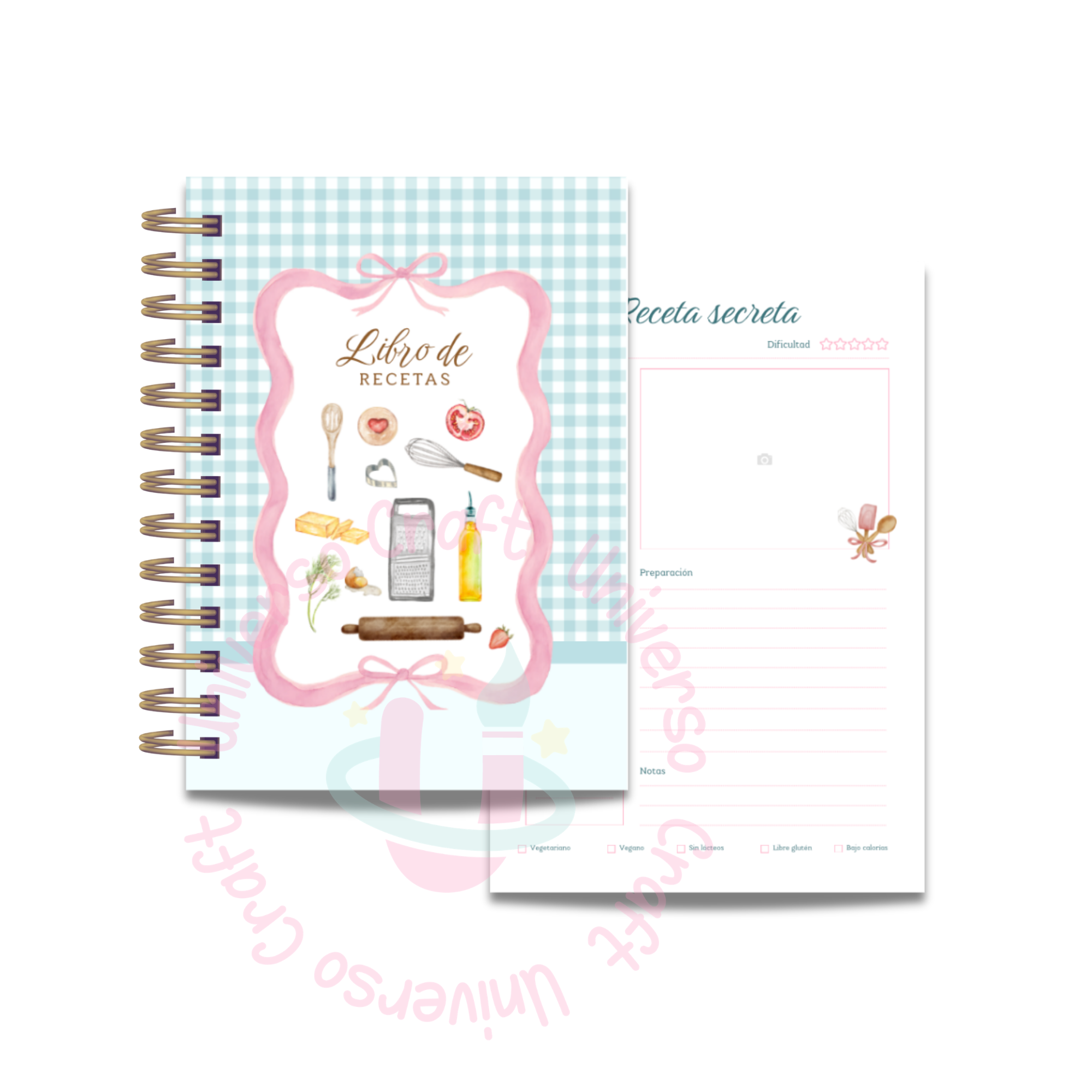 Archivo Digital PDF - Libro de recetas / recetario doble tamaño A5 - Diseño 202 1