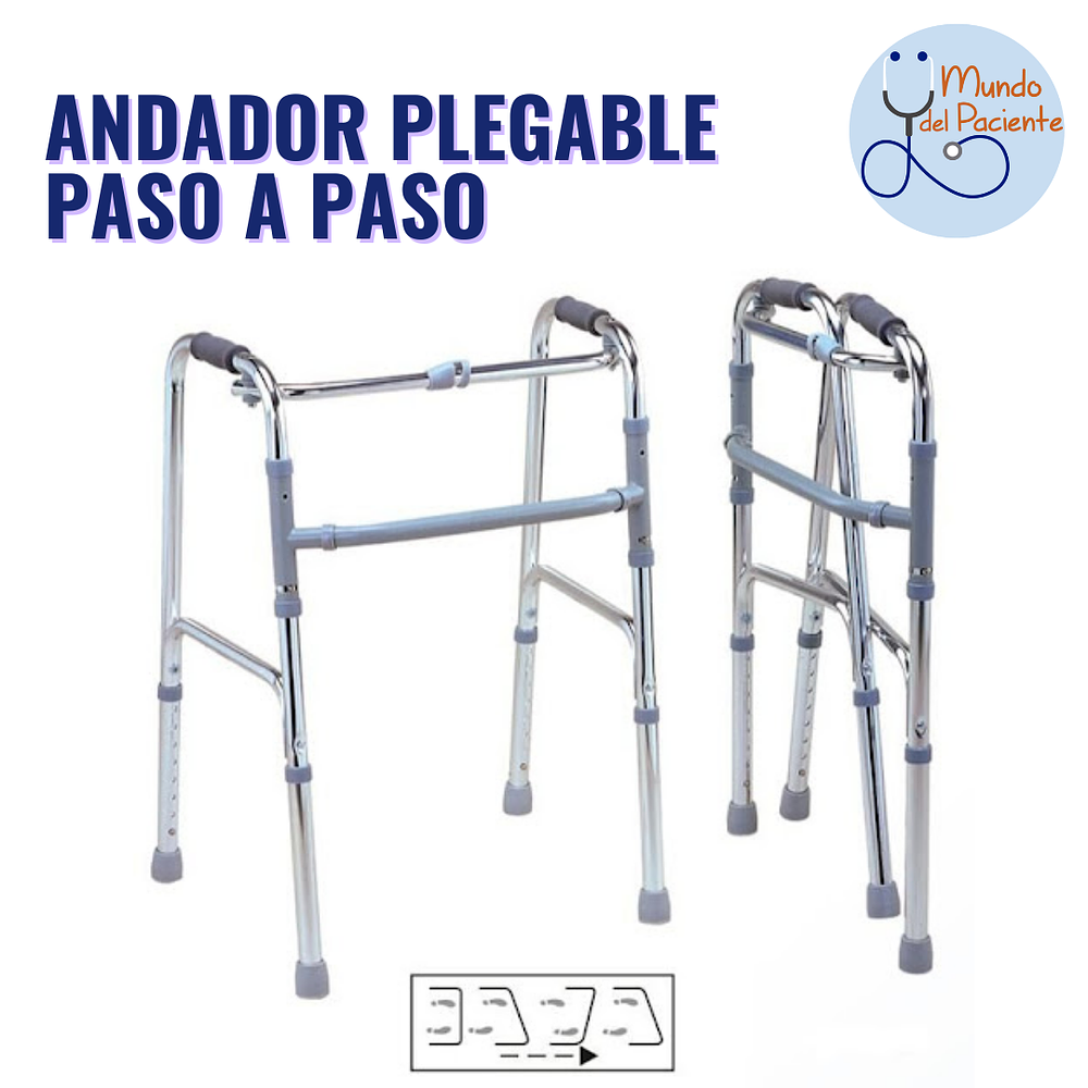 Andador plegable paso a paso