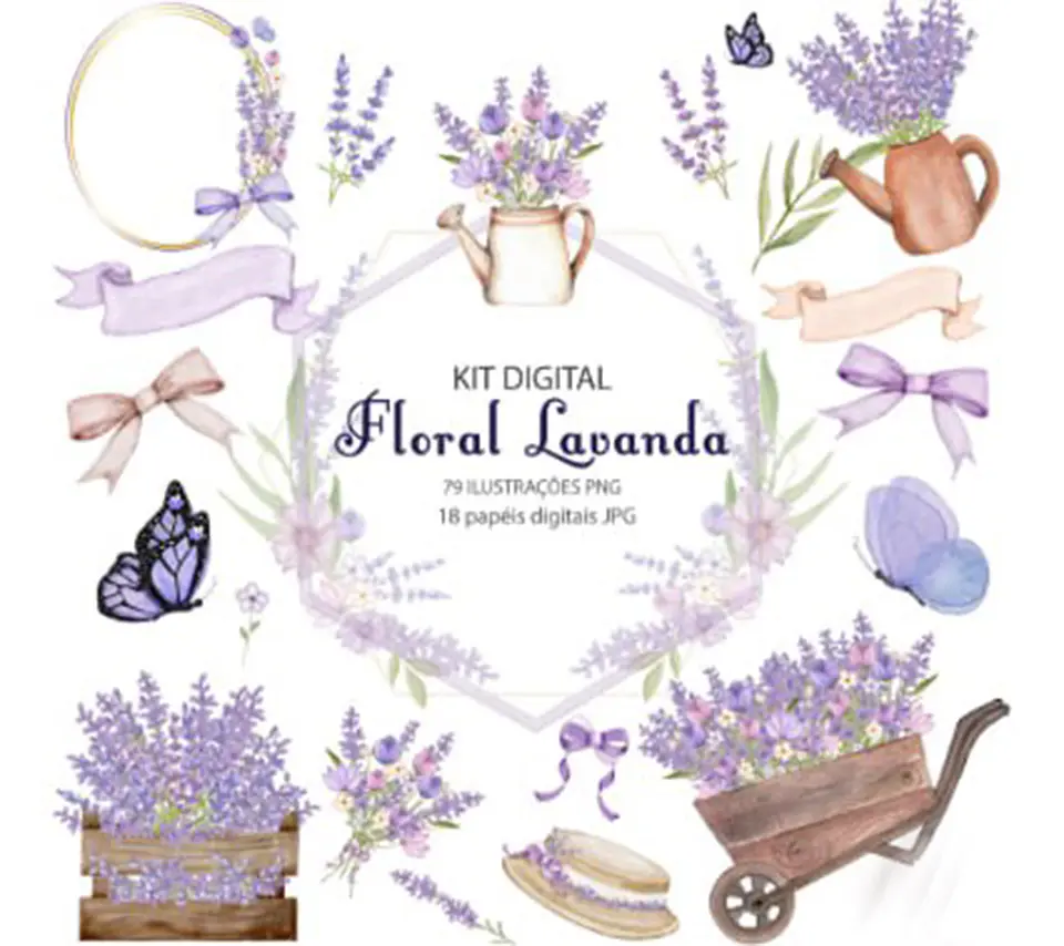 KIT DIGITAL FLORAL LAVANDA 01 1