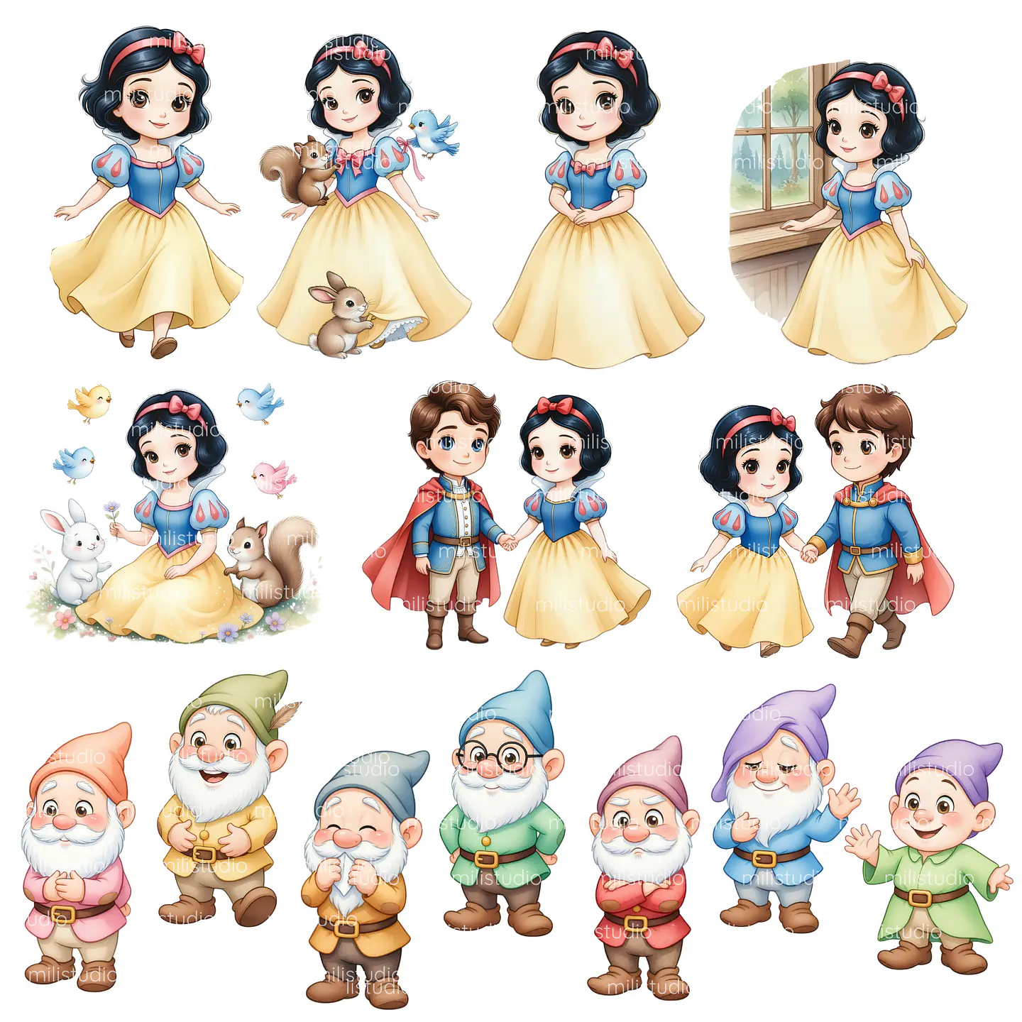 KIT DIGITAL BRANCA DE NEVE 13 9