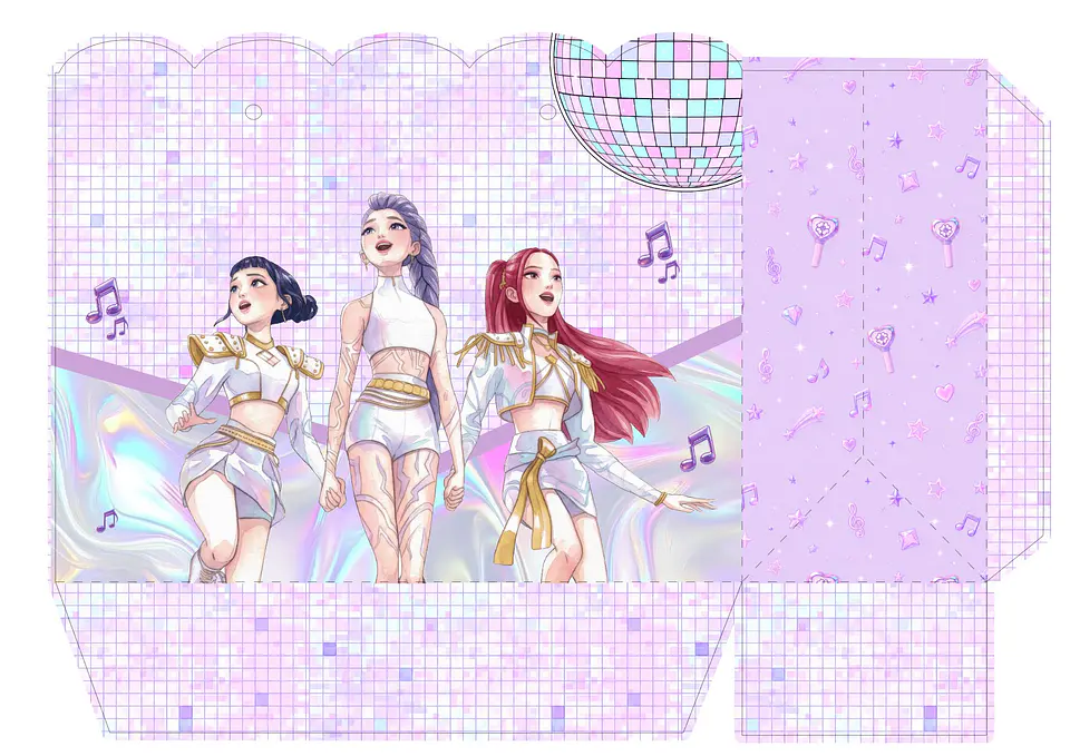 ARQUIVO DE CORTE SACOLINHA GUERREIRAS DO KPOP 01 - 02 MODELOS 2