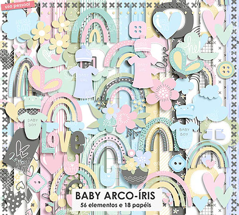 KIT DIGITAL BABY ARCO ÍRIS 01