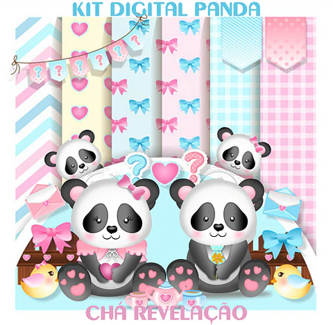 KIT DIGITAL  CHÁ REVELAÇÃO PANDA 01