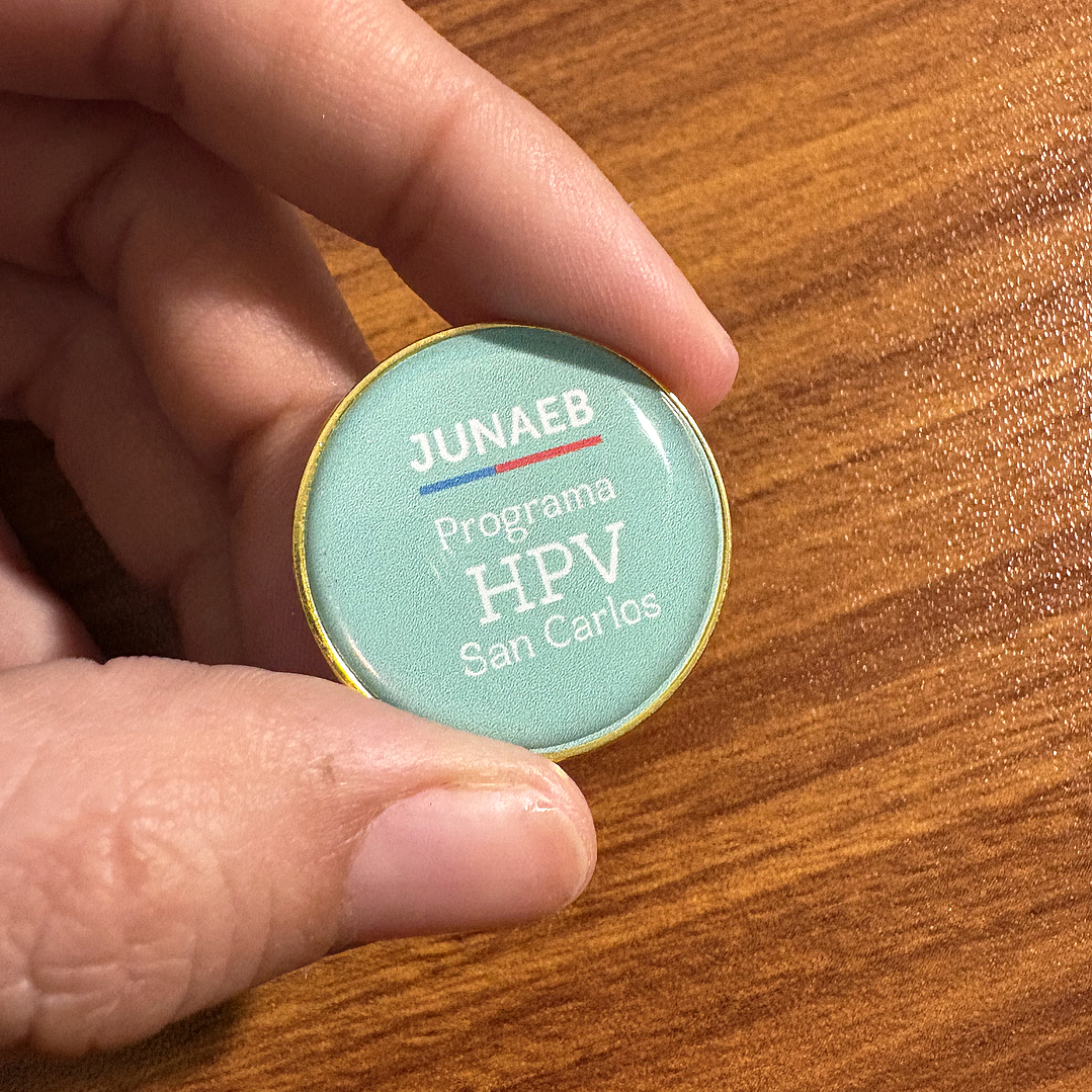 Pin Piocha Broche Redondo Dorado/Plateado 25mm con Domo Incluído 10