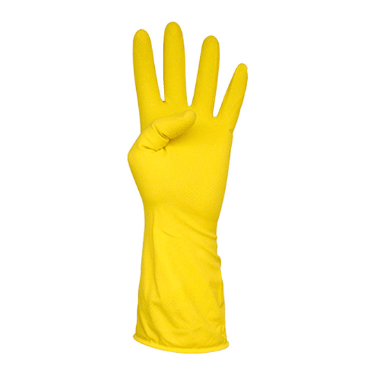 Luvas Latex FLOCADOS Amarelo (L) (1Par)