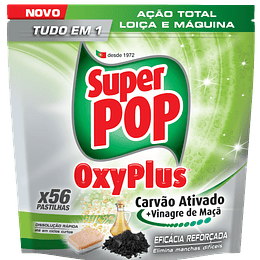 Super Pop Oxyplus Carvão Ativado + Vinagre - 56 Pastilhas
