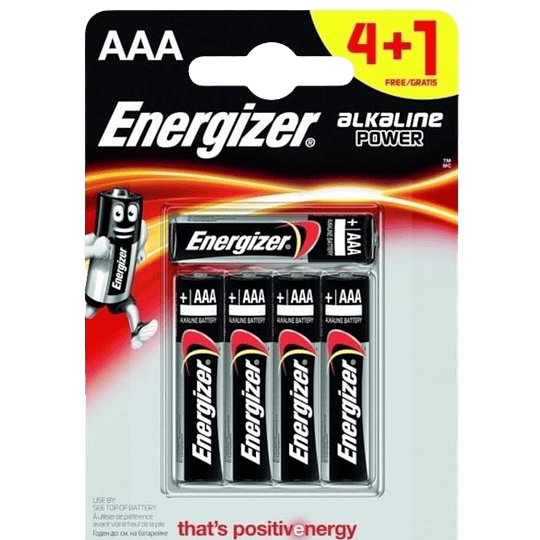Energizer Pilhas Alcalinas AAA - 5 Pilhas
